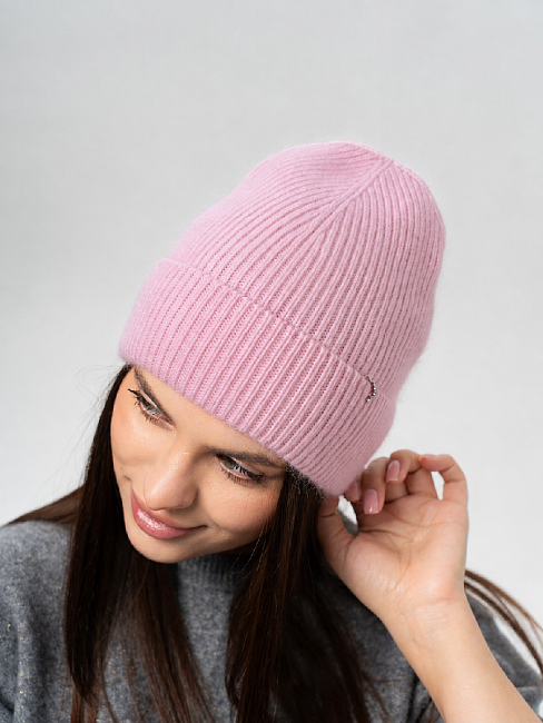 Шапка одинарная с пухом енота PR 26031
