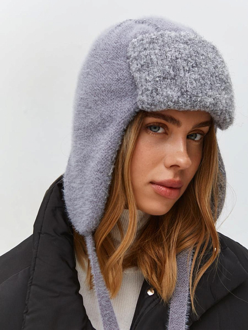 Ушанка двойная с шерстью мериноса PR 25032